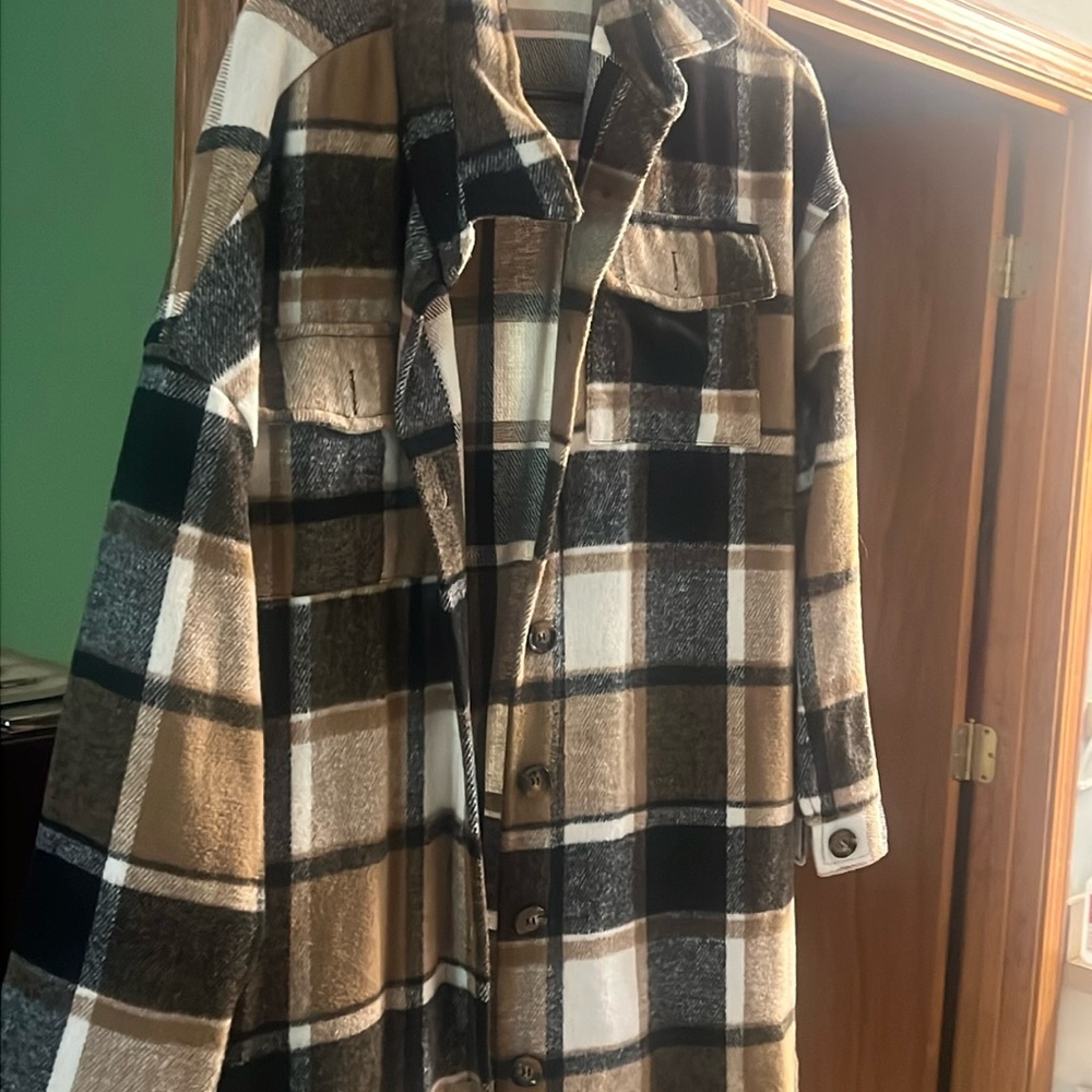 Long flannel jacket
